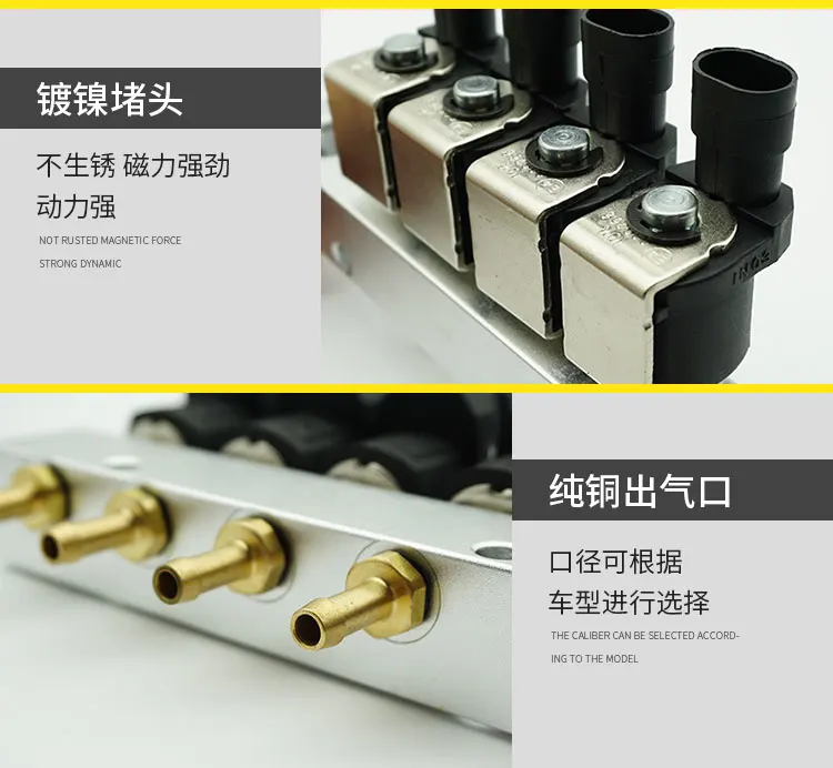 LPG CNG kits for Taxi BRC replacement Injection rail air nozzle 3/4Ohms CNG car natural gas modified Injection rail