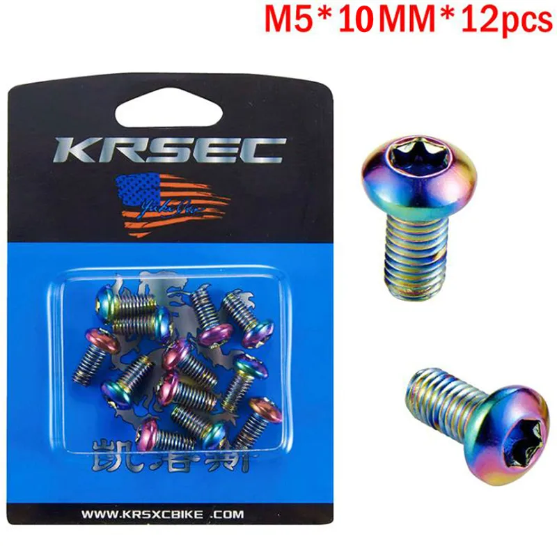 12 шт./компл. M5x10mm Титан горного велосипеда Сверхлегкий тормозной ротор винт Бетти