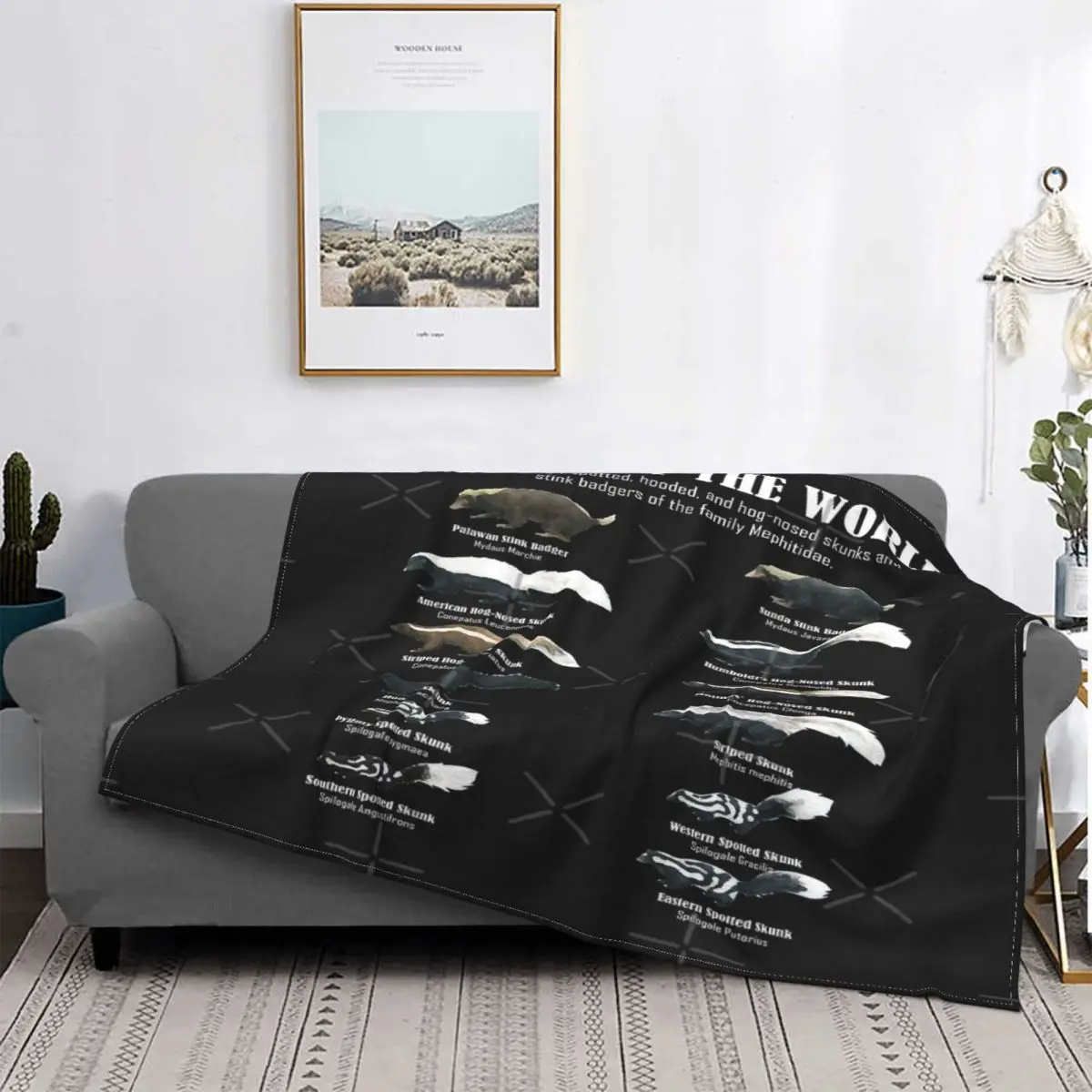 

Skunks Of The World-Manta mephitidai, colcha para cama
