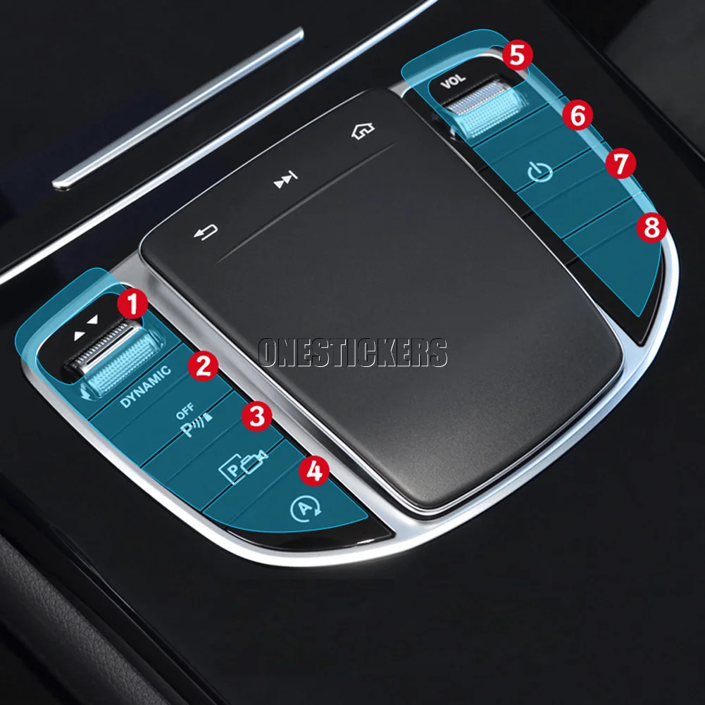 For Mercedes Benz E Class W213 C W205 GLC X253 Car Center Console Multimedia Mouse Button TPU Protector Film Accessories | Автомобили и