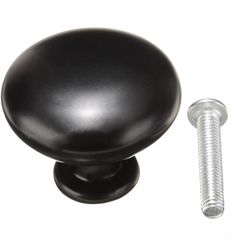 10 шт. ручки для ящика шкафа из цинкового сплава матовые черные круглые дверных