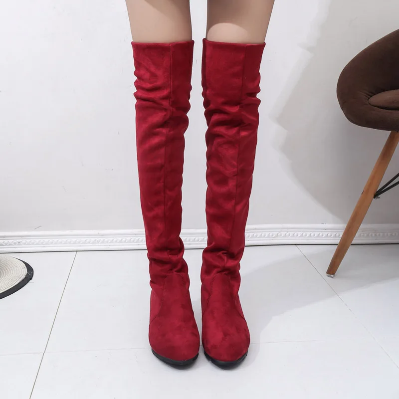 

Woman's High Boots Shoes Fashion Women Over The Knee High Boots Autumn Winter Bota Feminina Thigh High Boots