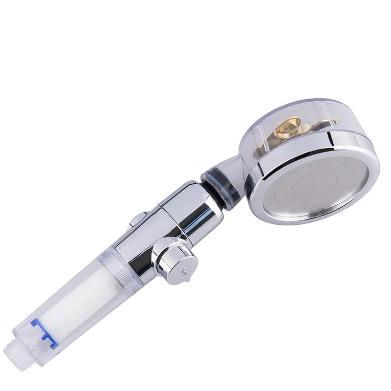 high pressure spray nozzle 360 degrees rotating rainfall water saving with small fan hand held shower head bathroom accessories free global shipping