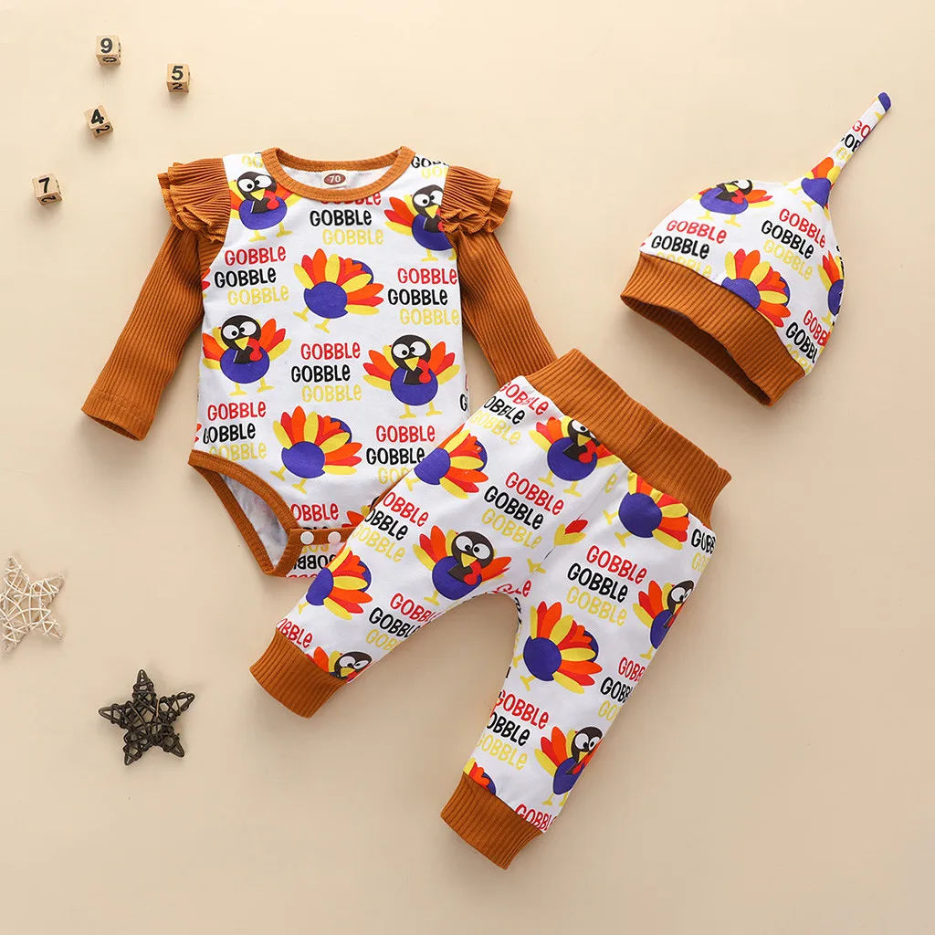 Ползунки индейка для новорожденных мальчиков и девочек на День Благодарения