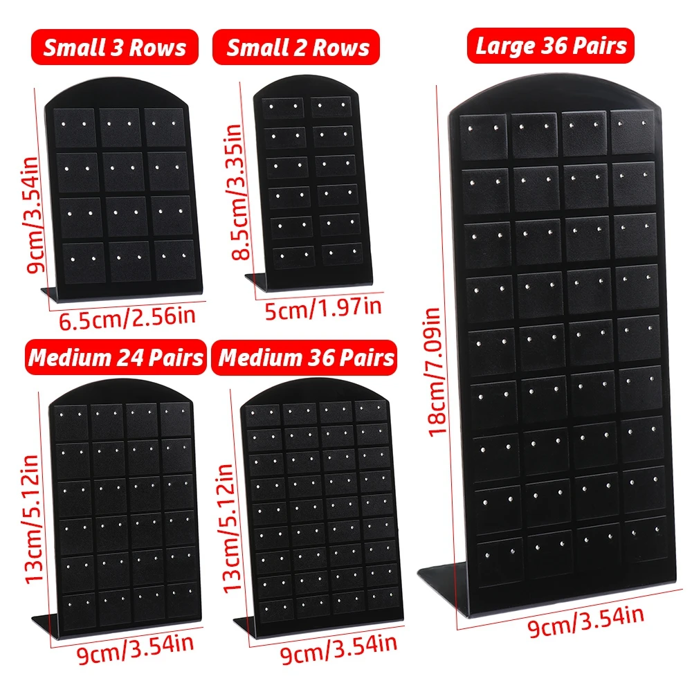 Модные серьги-гвоздики 3 размера демонстрация ювелирных изделий пластиковая