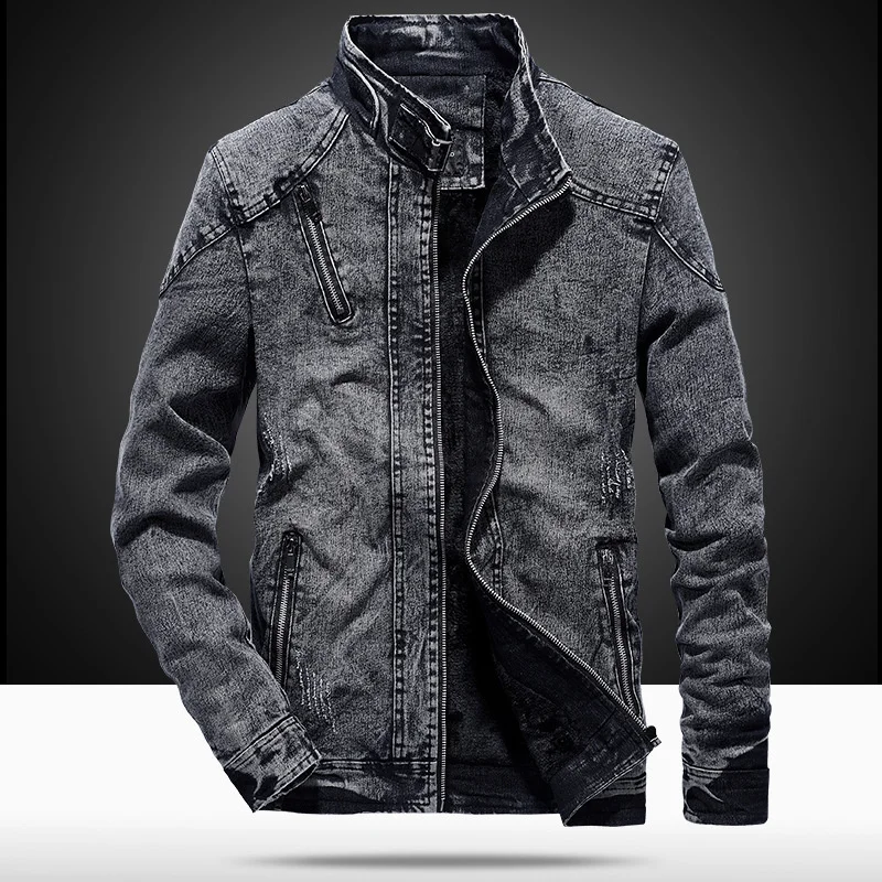 Новинка 2021, мужские зимние и осенние модные куртки, винтажные хлопковые приталенные джинсовые пальто в Корейском стиле