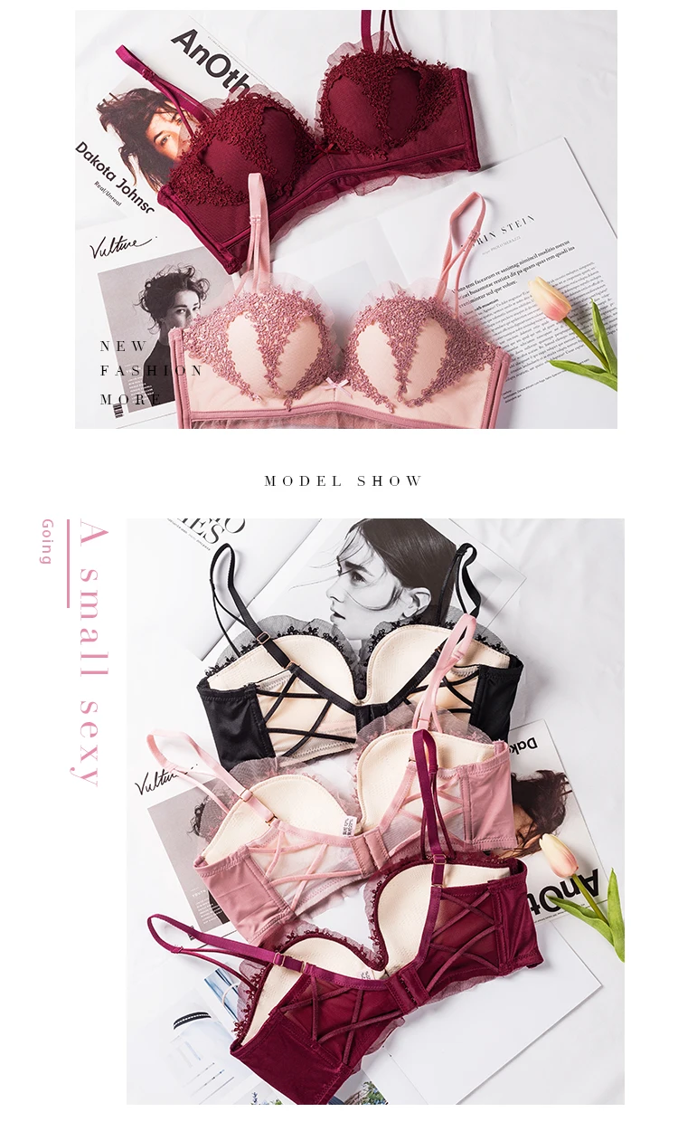 Roseheart женский модный красный розовый сексуальный комплект нижнего белья мягкие бюстгальтеры беспроводной бюстгальтер наборы хлопковые трусики женский комплект нижнего белья 70A 75B 80B