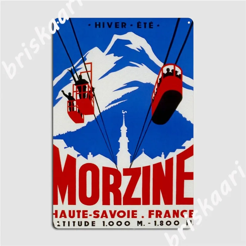 

Французский ВИНТАЖНЫЙ ПЛАКАТ Morzine «лыжи», металлические знаки, Клубная пещера, паб, дизайнерский Настенный декор, жестяные плакаты