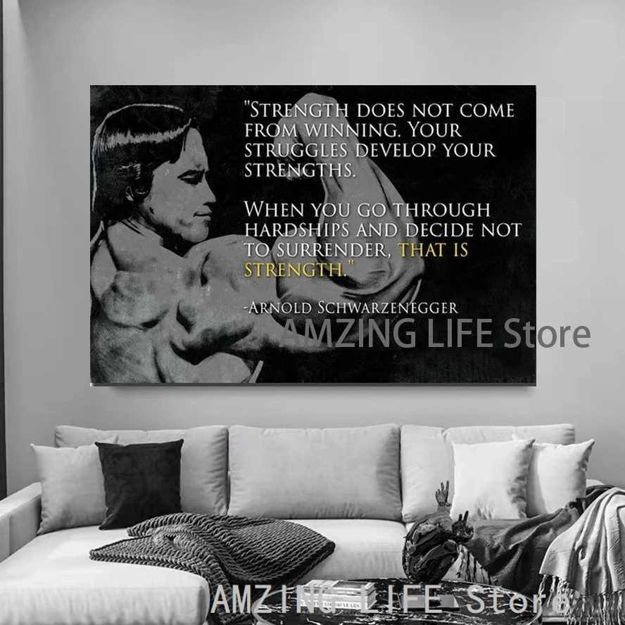 Арнольд Шварценеггер мотивационные фразы Бодибилдинг настенный художественный