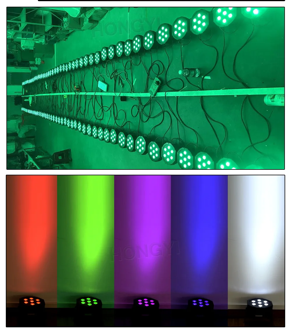 DMX Control LED Par 7x12W RGBW 4IN1 Luxury DMX 8 Channels LED Flat Par Light(6pcs/lot