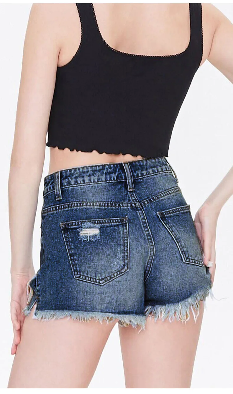 

2021 Sexy Cycling Women's Denim Shorts Lace Hollow Stretch Short Jeans Hot Shorts