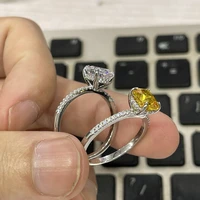 trendy genuine 925 sterling silver vs1 cut diamond ring for women bohemia wedding bands side stone diamond gemstone anillos de