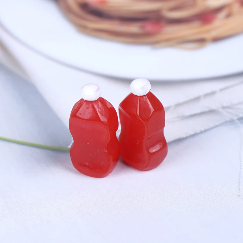 

New 1:12 Dollhouse Kitchen Accessories 2pcs Dollhouse Mini Bottle Tomato Sauce Squeeze Bottle Miniaturas