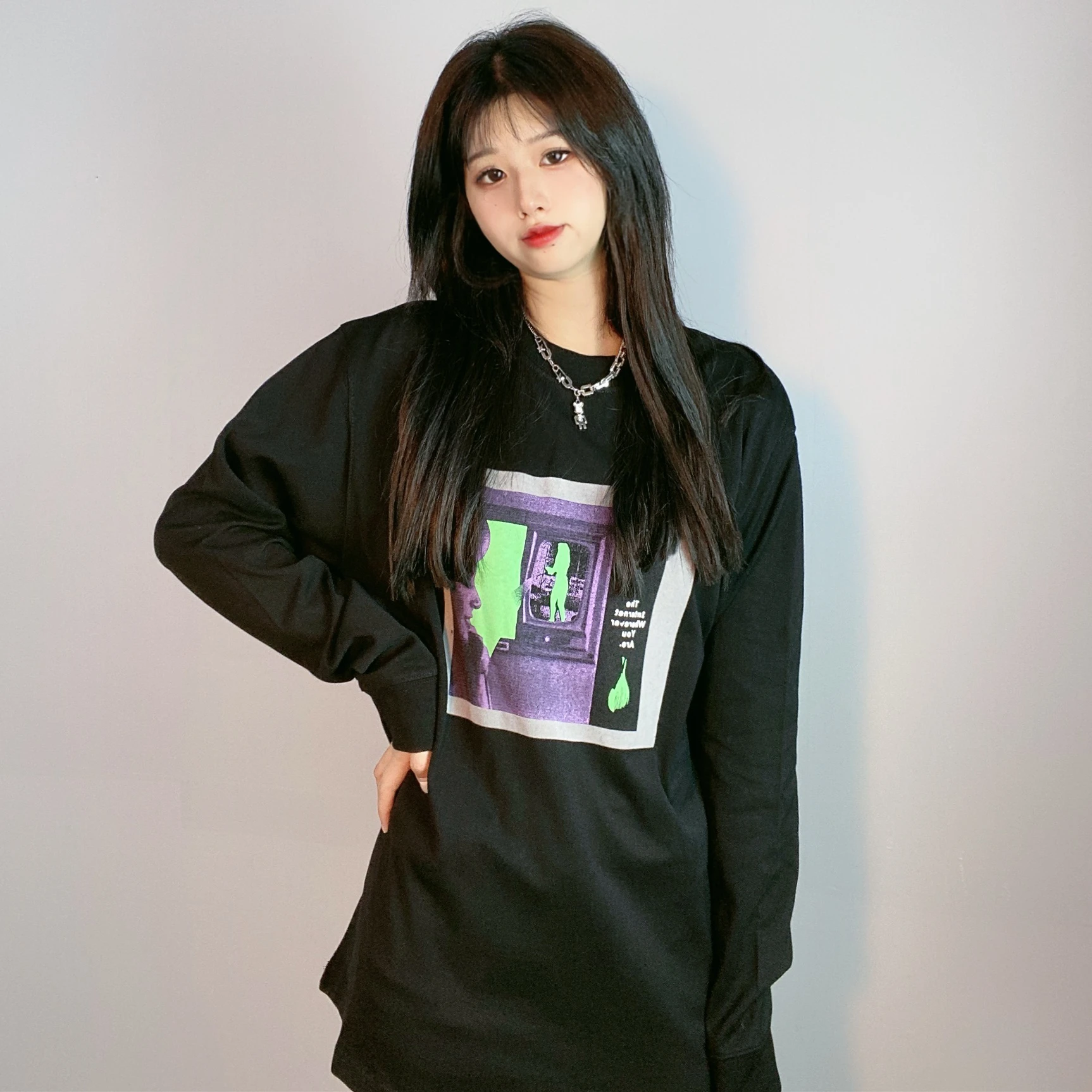 

High Street Brand C.E Printing Cotton Long Tees Oversized T-shirt Streetwear Women's T-shirt Y2k Kawaii Men's T-shirt