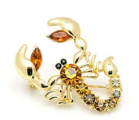 women fashion animal scorpion crystal rhinestone scarf brooch pin party jewelry