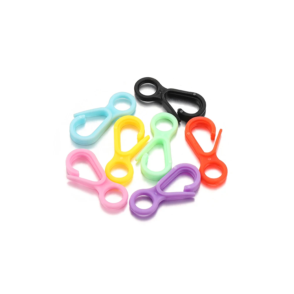 50pcs/lot 33mm Plastic Candy Colors Lobster Clasps Hooks Key Chain Rings for DIY Charms Keychain Jewelry Making Accessories - купить по