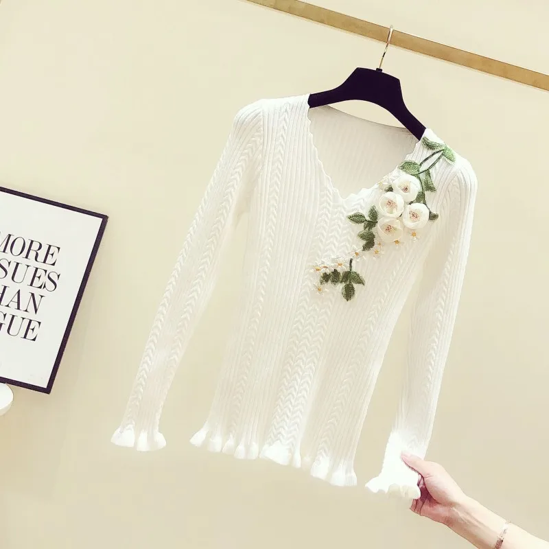 Новинка Платье с цветочным узором для свитер женская осенняя и зимняя ручной