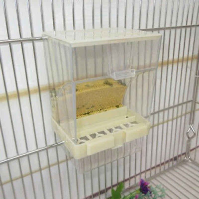 Automatic Acrylic Food Container Parrot Pigeon Splash Proof 