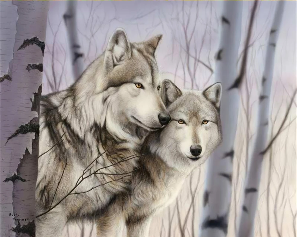 

3d Animal Wallpaper Sly Timberwolves 3d Wallpaper Living Room Bedroom Background Wall Decorative 3d Mural Wallpaper