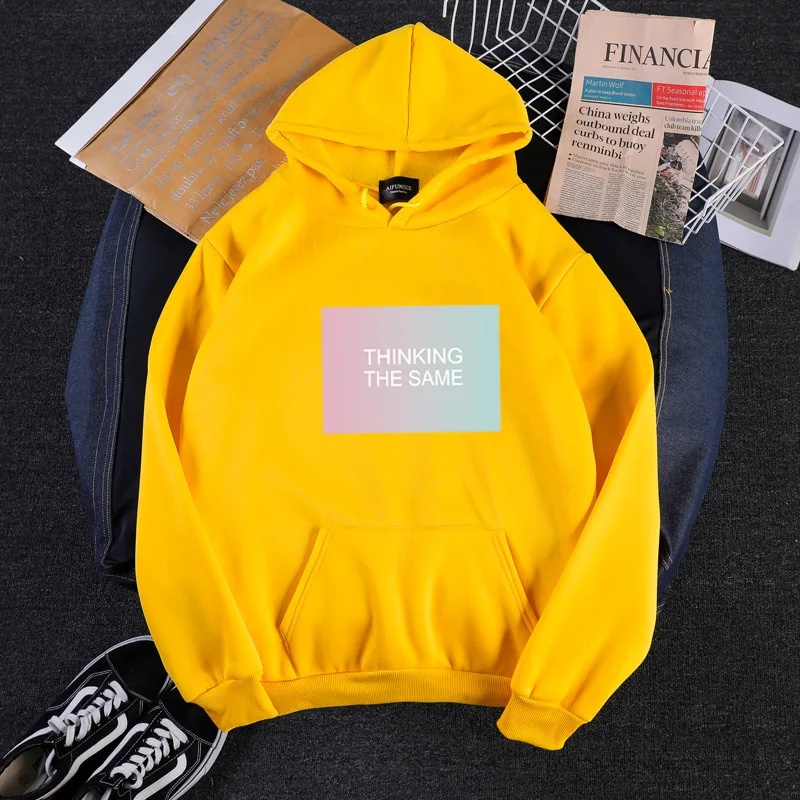 Yellow Shellsuning, градиентная графика, Женская толстовка, с буквенным принтом, повседневная, теплая, Harajuku, толстовки, осень, новая, негабаритная, женская одежда - Цвет: Yellow