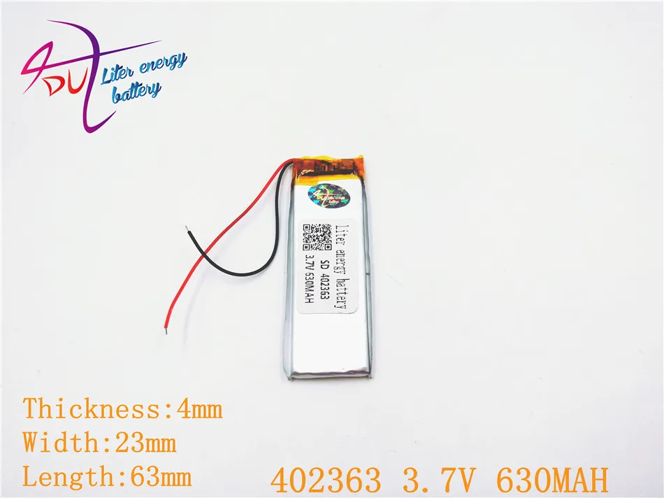 3 7 V 630mAh 402565 402363 литр энергии литий полимерный ионный аккумулятор для Mp3 MP4 MP5 GPS