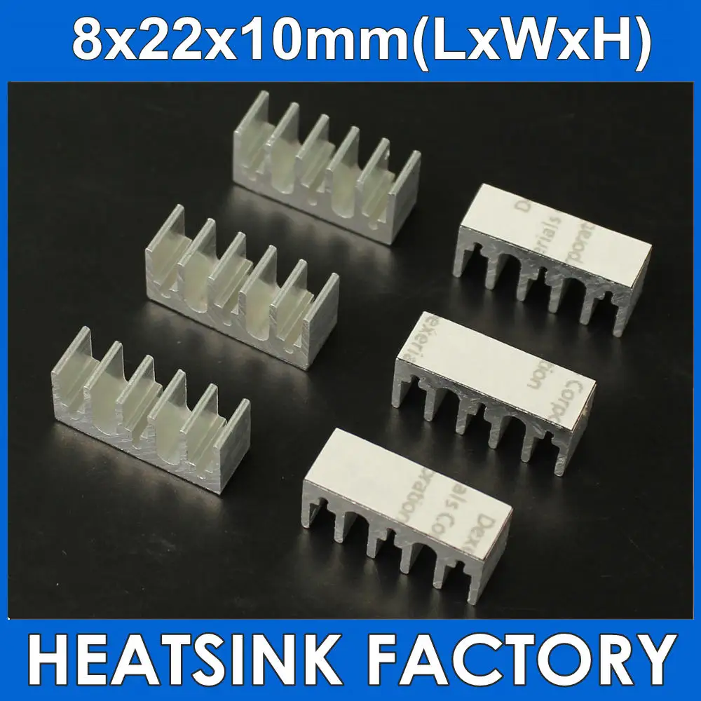 

8x22x10mm Ram Heatsink Chipset Aluminum Heatsink With Thermal Conductive Tape