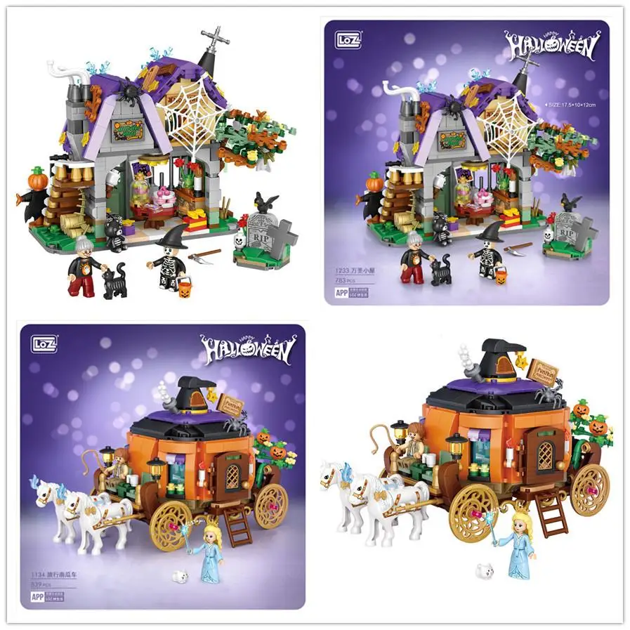LOZ-mini bloques de construcci&oacute;n para ni&ntilde;os, juguetes de Halloween, rompecabezas, regalo para ni&ntilde;as, 1134, 1233-0