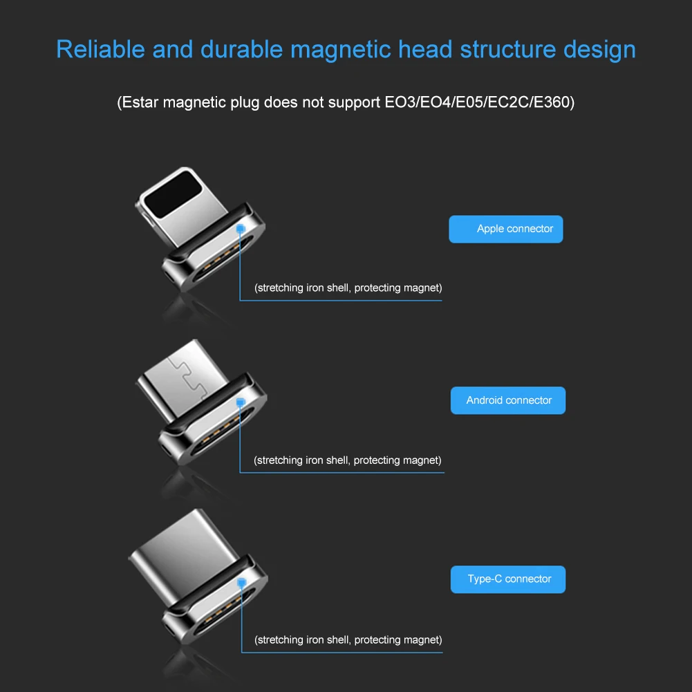 USB кабель для зарядки 3 в 1 Магнитный передачи данных Iphone Android Type C зарядка и