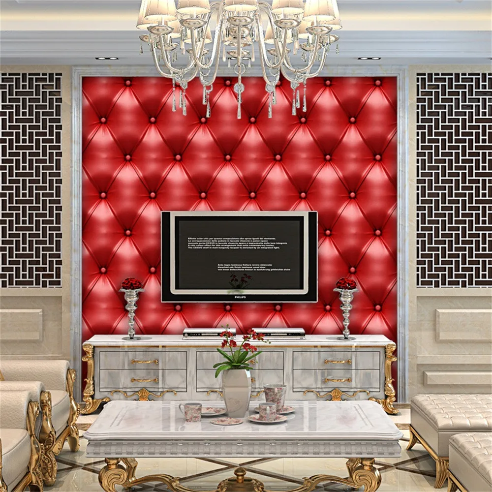 3D винтажная кожа текстурированные обои ПВХ реалистичный вид водонепроницаемый