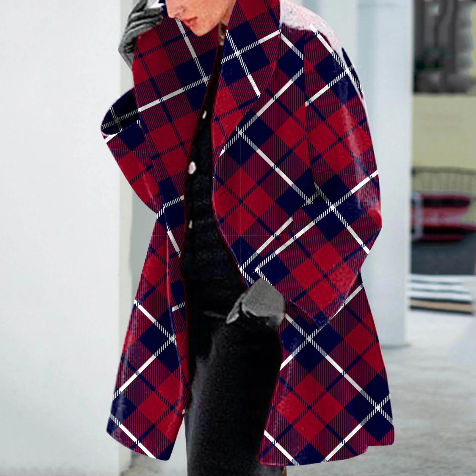 

2021 Women's Winter Jacket Fashion Open Cardigan Color Casual Wool Coat Trench Jacket Ladies Warm Loose Long Overcoat Outwear