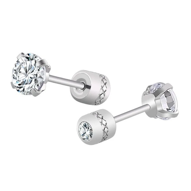 1pc / 2pc Stud Earrings for Women Men Stainless Steel Jewelry Size: 2-6mm Ear Rings for Women Earrings Trendy Mens Earrings