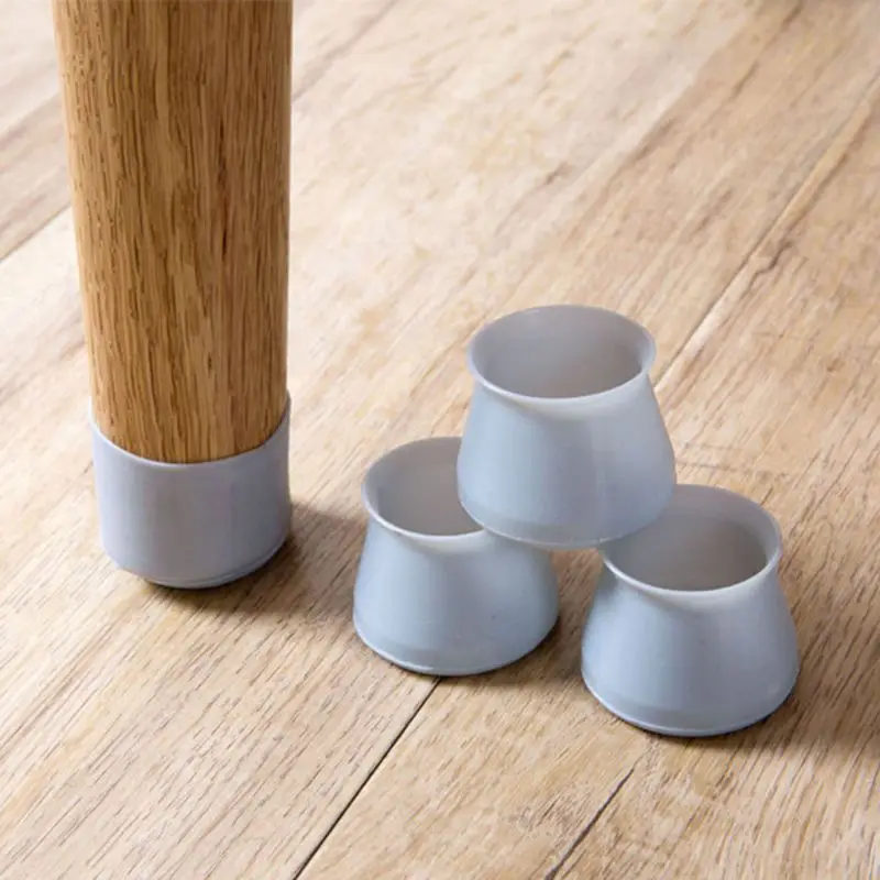 

4pcs Chair Table Foot Pad Mat Cover Protector Hard Wood Furniture Floor ProtectionMute Non Slip Universal Silicone Home Bar Use