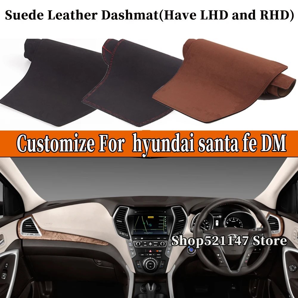 

Accessories Suede Leather Dashmat Dashboard Cover Pad Dash Mat Carpet Hyundai Santa Fe DM IX45 2013 2014 2015 2016 2017 2018