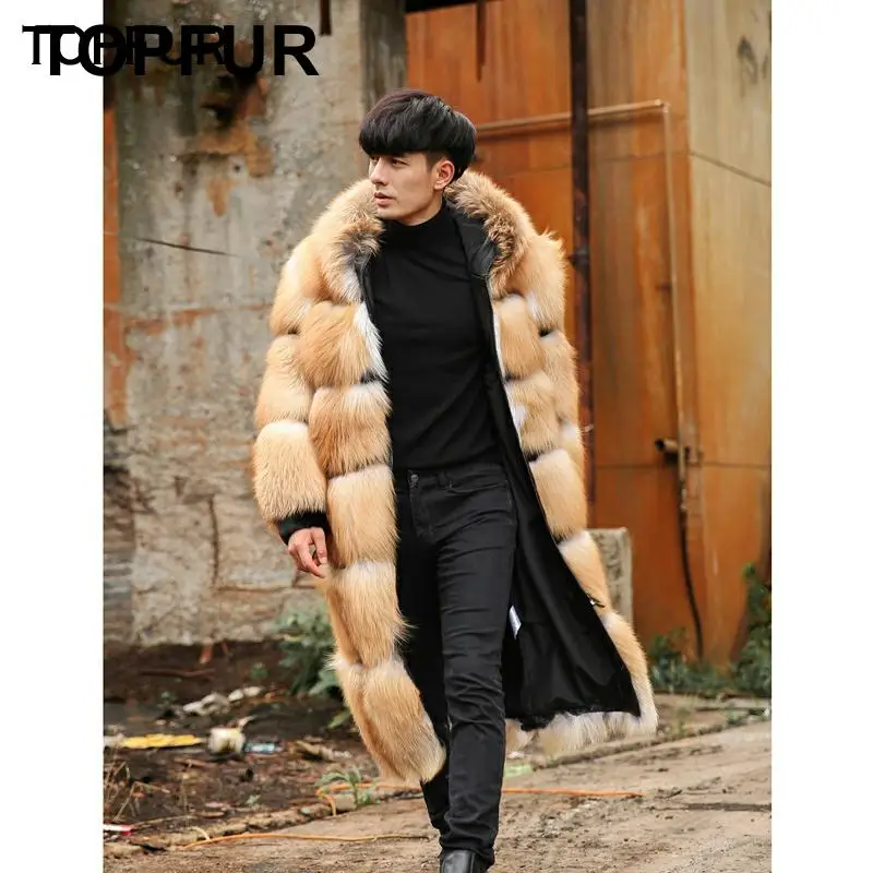 TOPFUR 2019 Новое модное длинное пальто для мужчин роскошный из натурального меха