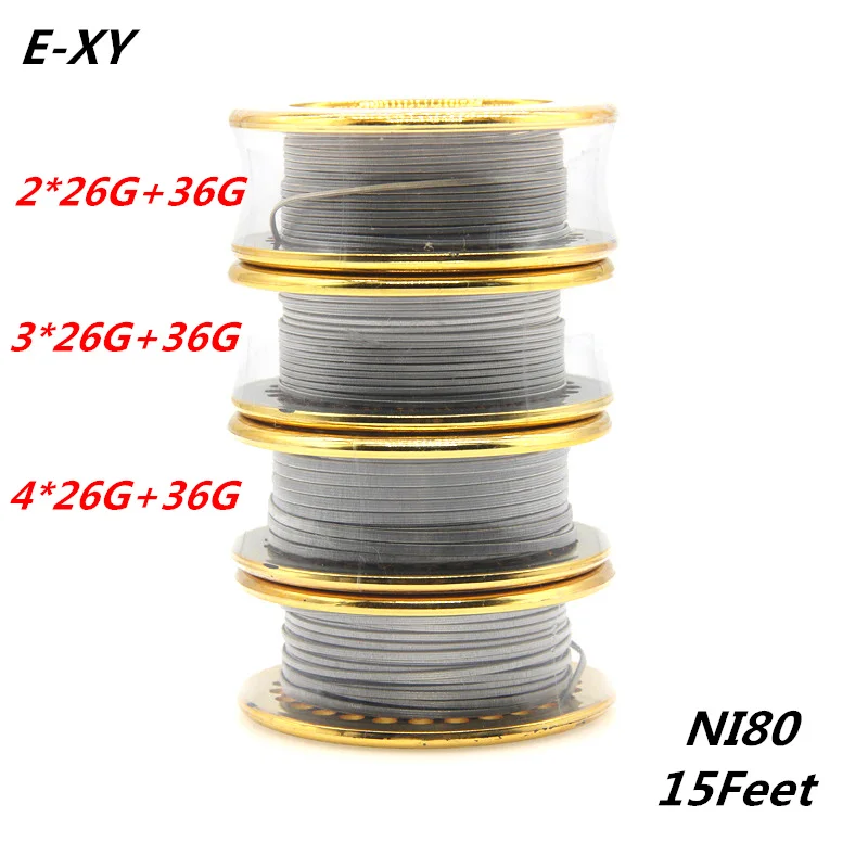 10 футов/рулон Ni80 Сплавленный провод Клэптона для перестройки 36GA + 4 * 26GA