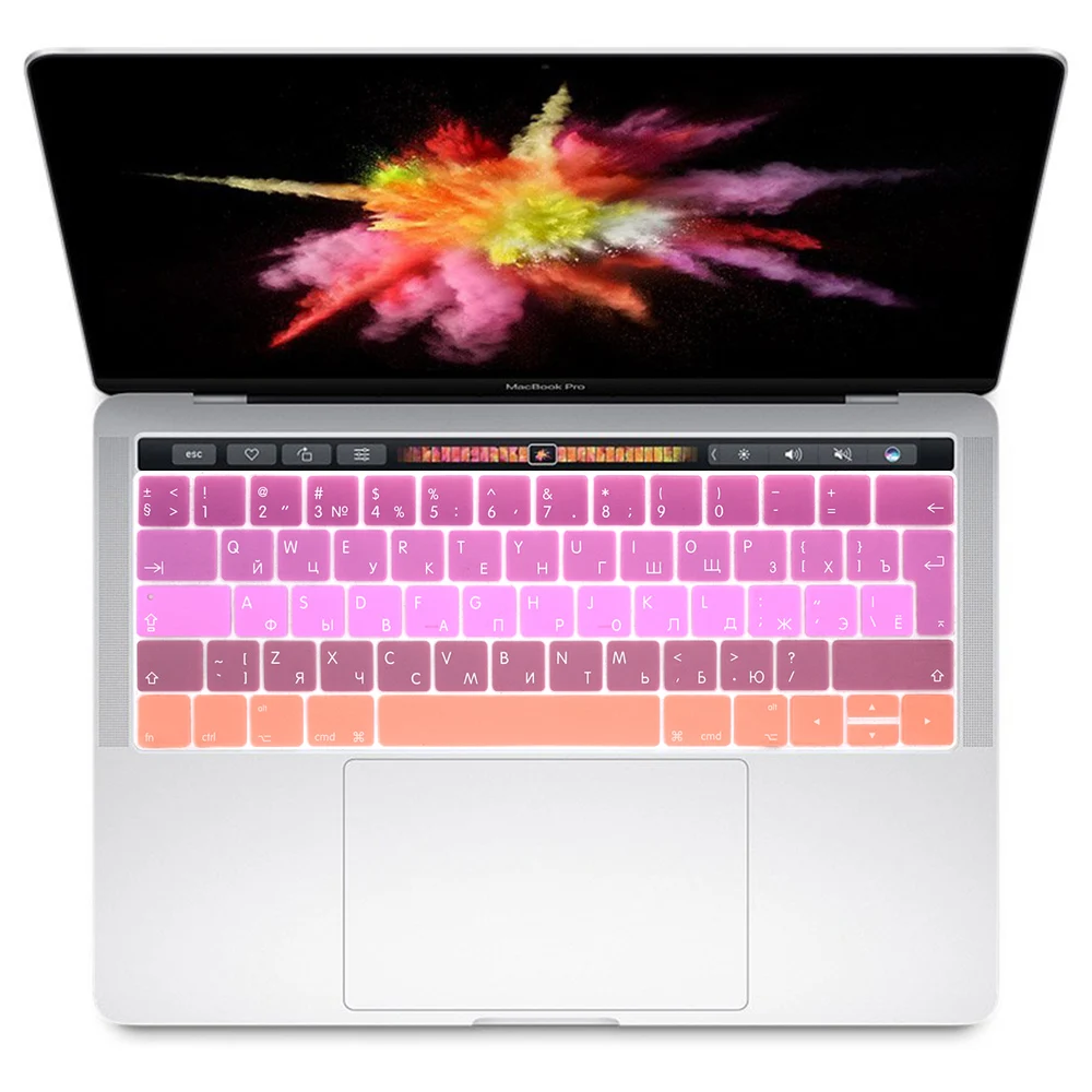 Русская Защитная пленка для клавиатуры ЕС для Macbook Pro 13,3 A1706 A1989 и 15,4 дюймов A1707 A1990 с сенсорной панелью
