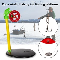 2pcsset ice fishing flag solid cold resistant colorful outdoor winter river floating fishing rod flag for angling