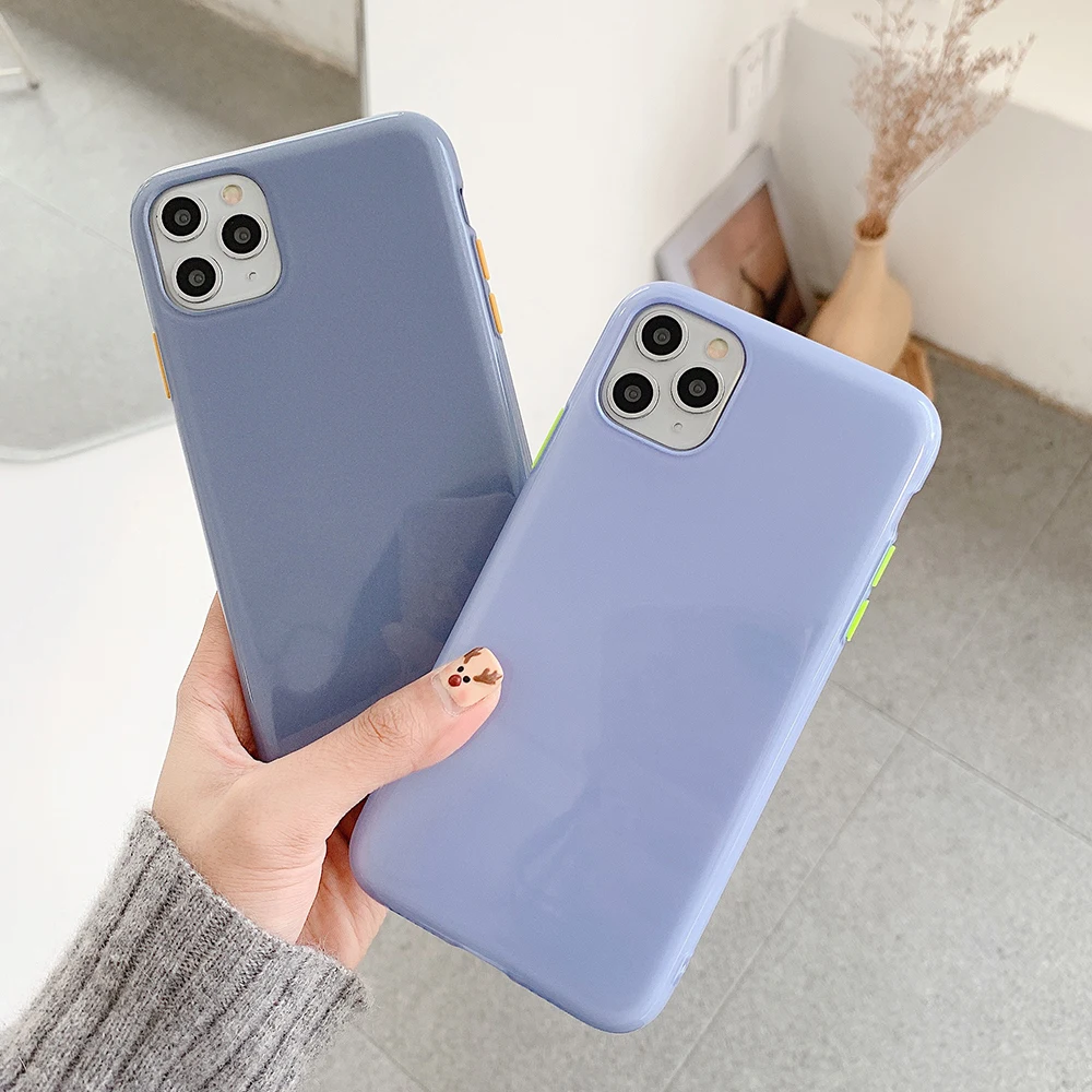 Чехол LOVECOM для телефона iPhone 11 Pro Max XR XS 7 8 6 6S Plus X мягкий однотонный блестящий чехол