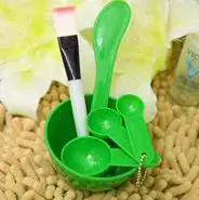 4 в 1 DIY маска для лица щетка и чашка для смешивания ложка палочка щетка набор для ухода за лицом женщины красота лица профессиональные наборы инструментов - Handle Color: Зеленый