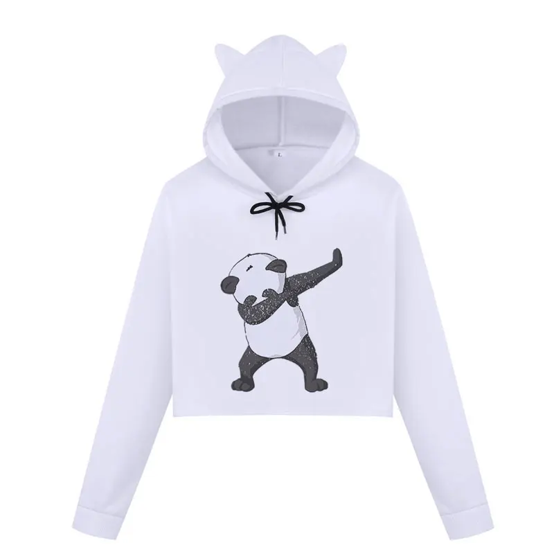 Повседневный пуловер Kawaii с рисунком животных Let Dance Kpop круглым вырезом Осенняя