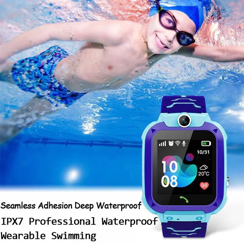 

2021 Q12 Children's Smart Watch Kids SOS Phone Watches Smartwatch Use Sim Card Photo Waterproof IP67 Kids Watch Gift boys girls