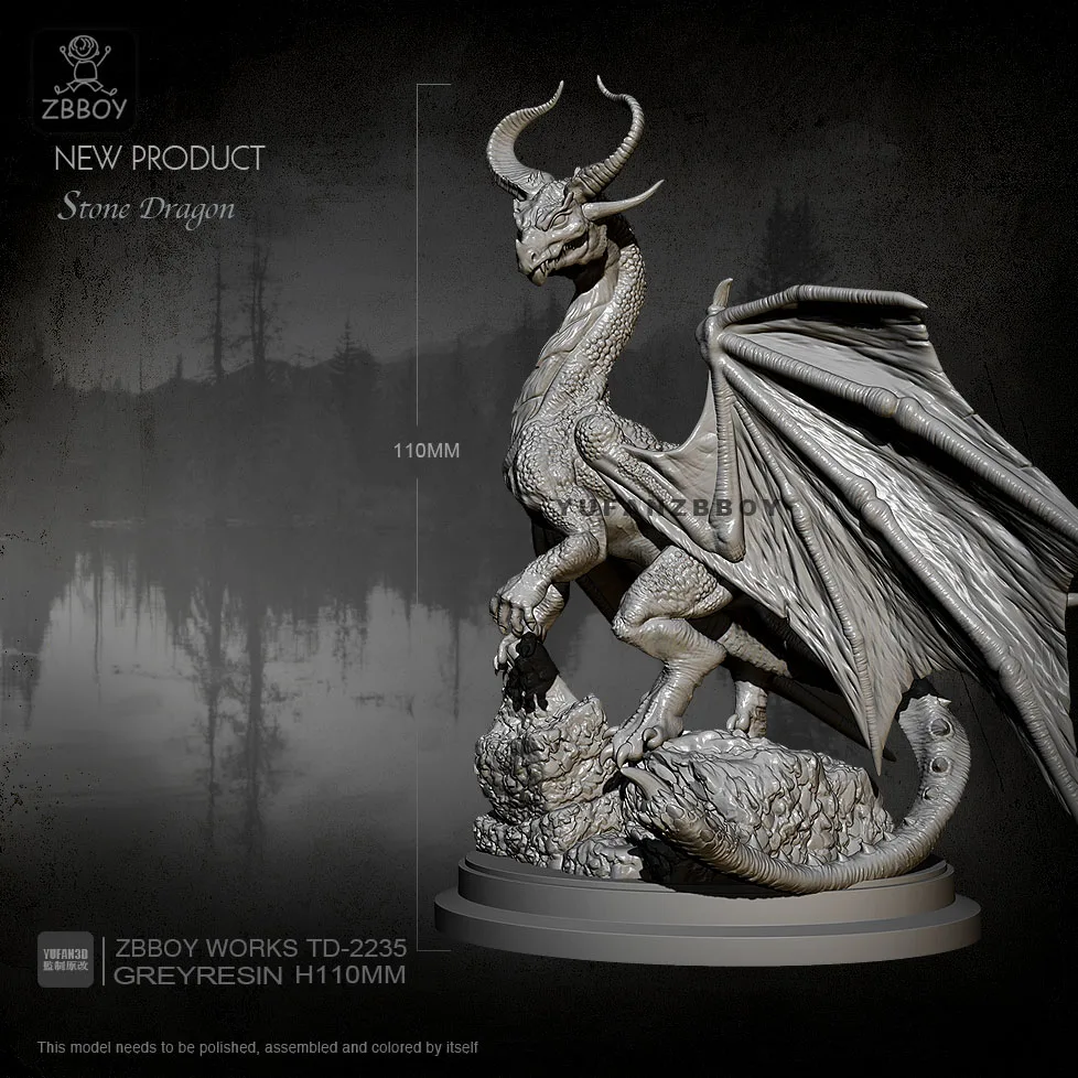 W110 мм смола фигурка Бог ископаемый Дракон Смола Солдат модель самосборка TD-2235 |