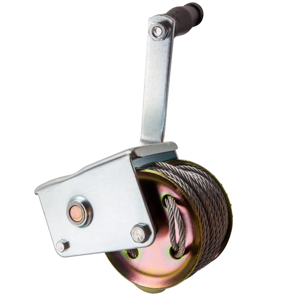

Hand Winch 600lbs Heavy Duty Hand Crank Strap Gear Winch ATV Boat Trailer 26FT