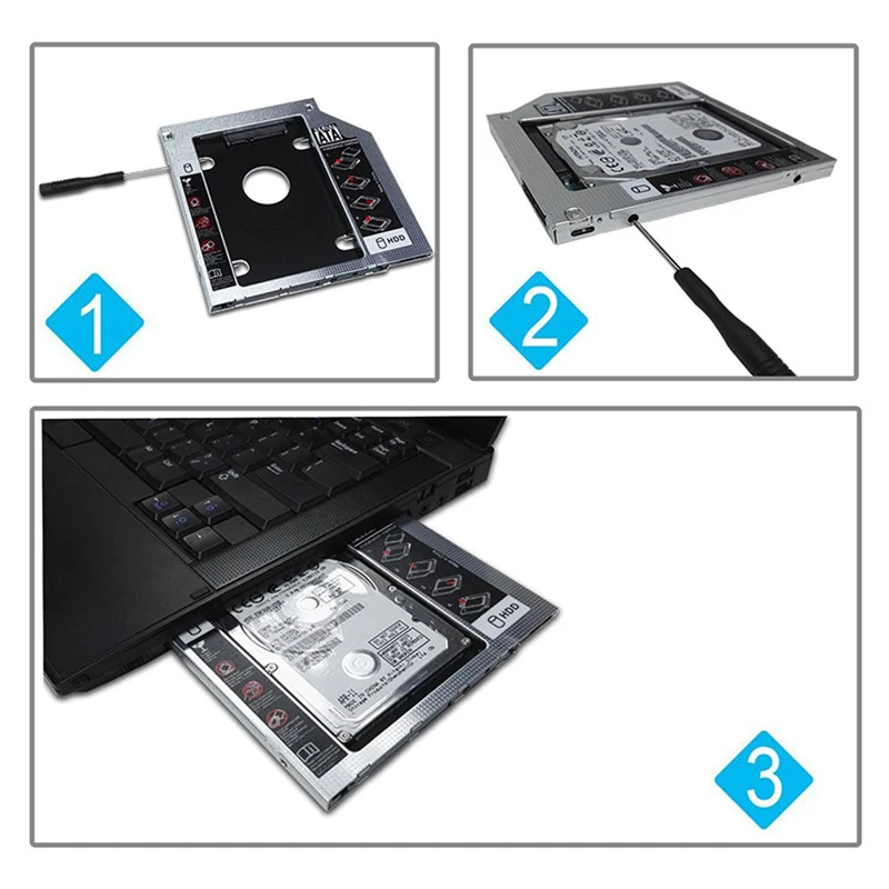 En-Labs 2,5 дюймов SATA 2-й HDD/SSD жесткий диск SATA для SATA caddy лоток для 9,5 мм ноутбука универсальный CD/DVD-ROM Оптический отсек