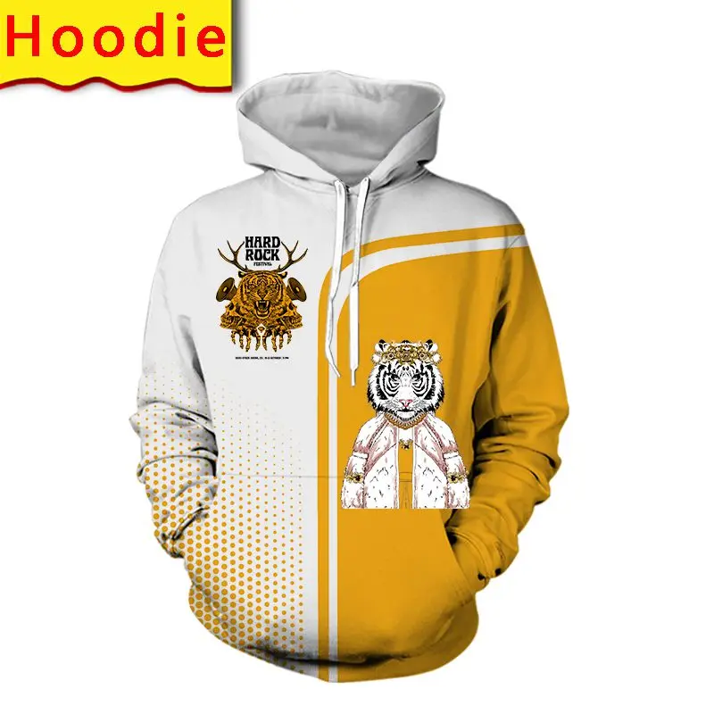 

Hard Rock Tiger Hoodie Sweatshirt 3d Print Men Harajuku Pullover Cartoon Jacket Streetwear Tee Shirt Pants Anime Clothes Blanket