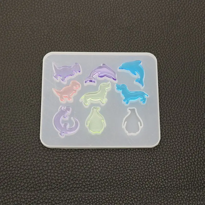 

Resin Silicone Molds Pendant Making DIY Crystal Epoxy Mold Small Dinosaur Dolphin Earrings Mould T4MD