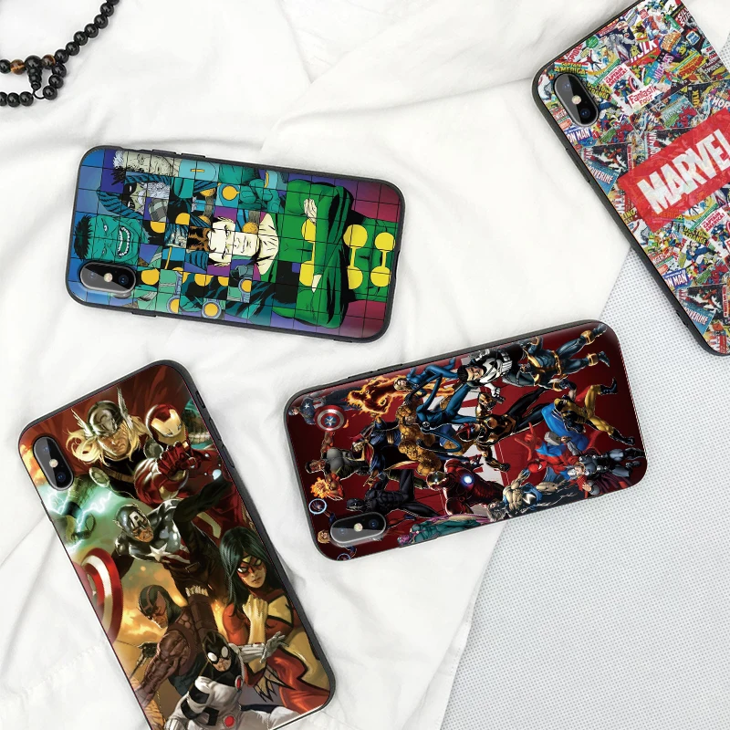 С героями комиксов Марвел чехол для телефона iPhone 11 Pro Max X XS XR 8 7 6 5 s Plus Силиконовый