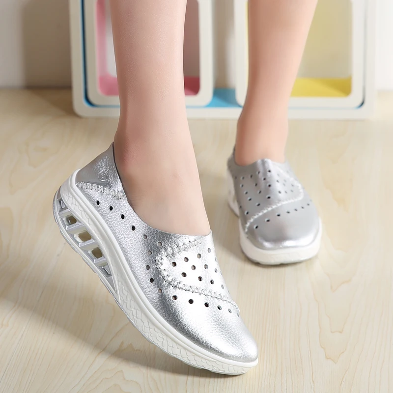 Height Increasing Women Platform Shoes Hollow Sport Shoes Breathable Anti-slip Wedge Sneakers Jumping Walking Shoes
