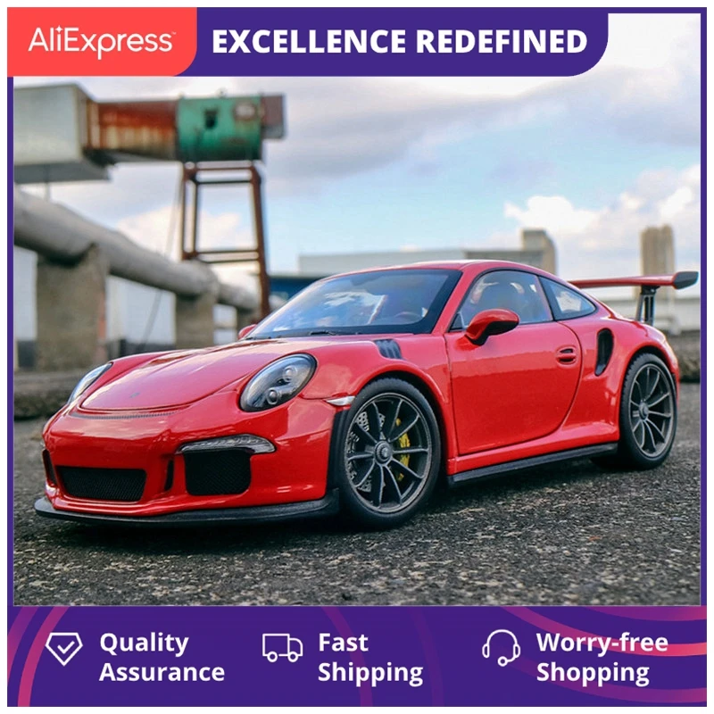 

Модель автомобиля из металлического сплава в масштабе 1:24 Porsche 911 Gt3 Rs, коллекция украшений для автомобиля, Подарочная игрушка, литье под давл...