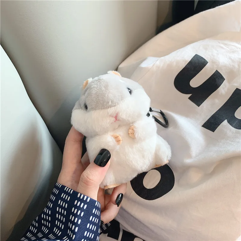 Симпатичный пушистый чехол для наушников хомяка AirPods 2 Apple Air Pods 1 защитные
